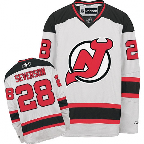 Youth Reebok New Jersey Devils #28 Damon Severson Authentic White Away NHL Jersey - Ujersey