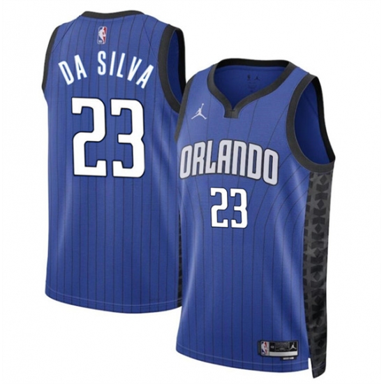 Men's Orlando Magic #23 Tristan Da Silva Blue 2024 Draft Statement Edition Stitched Basketball Jersey - Ujersey