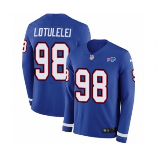 Youth Nike Buffalo Bills #98 Star Lotulelei Limited Royal Blue Therma Long Sleeve NFL Jersey - Ujersey