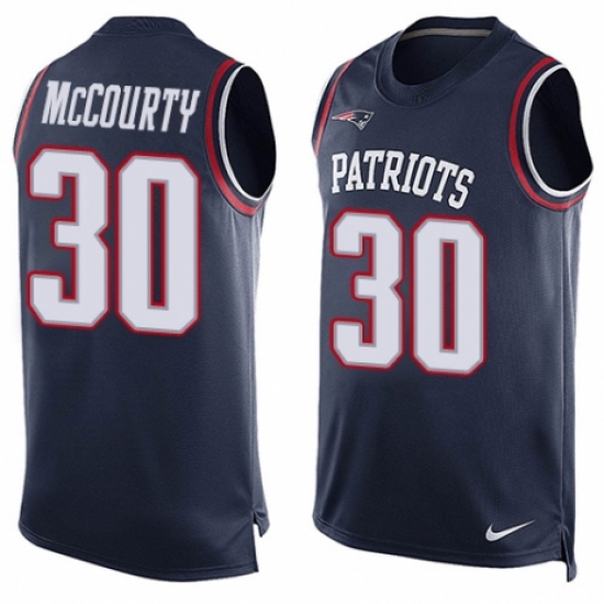 Men's Nike New England Patriots #30 Jason McCourty Limited Navy Blue Player Name & Number Tank Top NFL Jersey - Ujersey