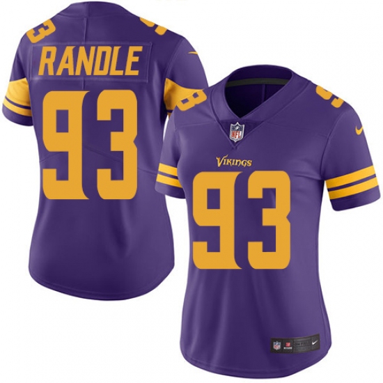 Women's Nike Minnesota Vikings #93 John Randle Limited Purple Rush Vapor Untouchable NFL Jersey - Ujersey
