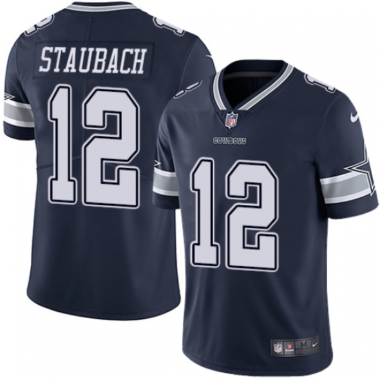 Youth Nike Dallas Cowboys #12 Roger Staubach Navy Blue Team Color Vapor Untouchable Limited Player NFL Jersey - Ujersey