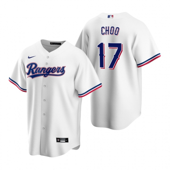Men's Nike Texas Rangers #17 Shin-Soo Choo White Home Stitched Baseball Jersey - Ujersey