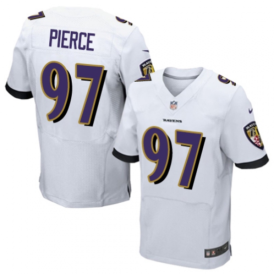 Men's Nike Baltimore Ravens #97 Michael Pierce Elite White NFL Jersey - Ujersey