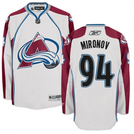 Men's Reebok Colorado Avalanche #94 Andrei Mironov Authentic White Away NHL Jersey - Ujersey