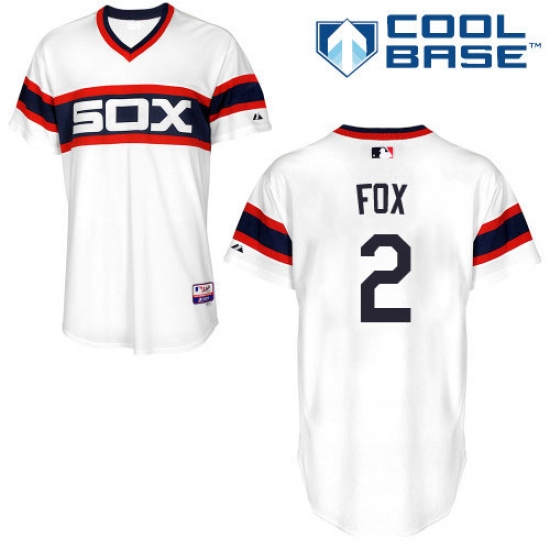 Men's Majestic Chicago White Sox #2 Nellie Fox White Alternate Flex Base Authentic Collection MLB Jersey