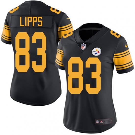 Women's Nike Pittsburgh Steelers #83 Louis Lipps Limited Black Rush Vapor Untouchable NFL Jersey - Ujersey