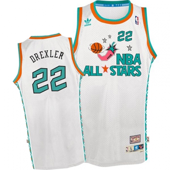 Men's Mitchell and Ness Houston Rockets #22 Clyde Drexler Swingman White 1996 All Star Throwback NBA Jersey - Ujersey