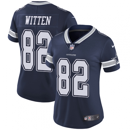Women's Nike Dallas Cowboys #82 Jason Witten Navy Blue Team Color Vapor Untouchable Limited Player NFL Jersey - Ujersey