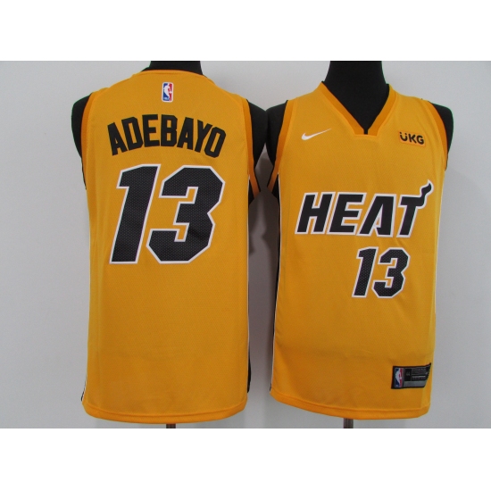 Men's Nike Miami Heat #13 Edrice Adebayo Yellow Swingman Basketball Jersey - Ujersey