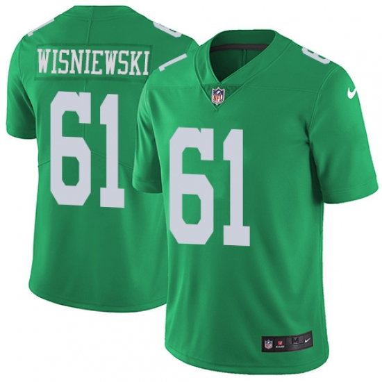 Youth Nike Philadelphia Eagles #61 Stefen Wisniewski Limited Green Rush Vapor Untouchable NFL Jersey - Ujersey