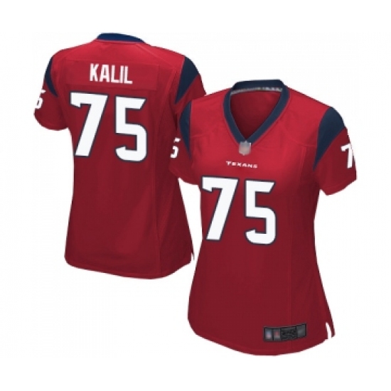 Women's Houston Texans #75 Matt Kalil Game Red Alternate Football Jersey - Ujersey