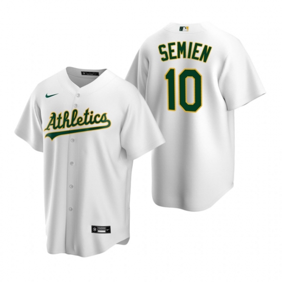 Men's Nike Oakland Athletics #10 Marcus Semien White Home Stitched Baseball Jersey - Ujersey