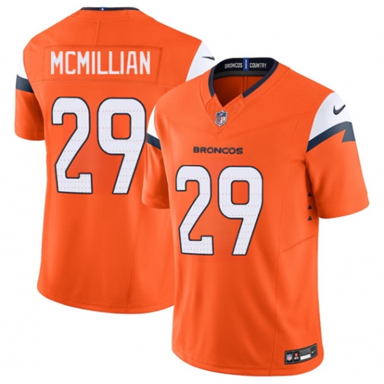 Men's Denver Broncos #29 Ja'Quan McMillan Orange 2025 F.U.S.E. Vapor Limited Football Stitched Jersey - Ujersey