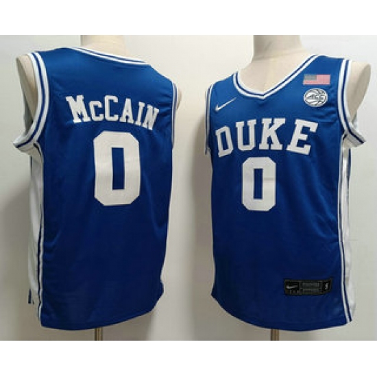 Men's Duke Blue Devils #0 Jared McCAIN Blue College Basketball Jersey - Ujersey