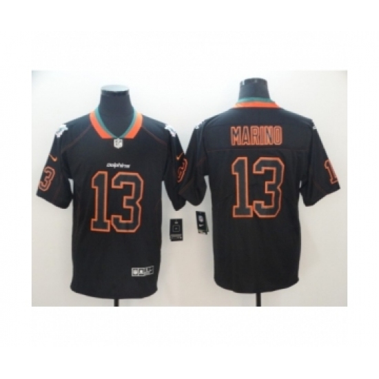 Men's Nike Miami Dolphins #13 Dan Marino Lights Out Black Rush NFL Jersey - Ujersey