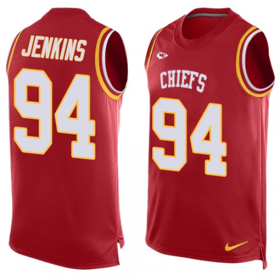 Men's Nike Kansas City Chiefs #94 Jarvis Jenkins Limited Red Player Name & Number Tank Top NFL Jersey - Ujersey