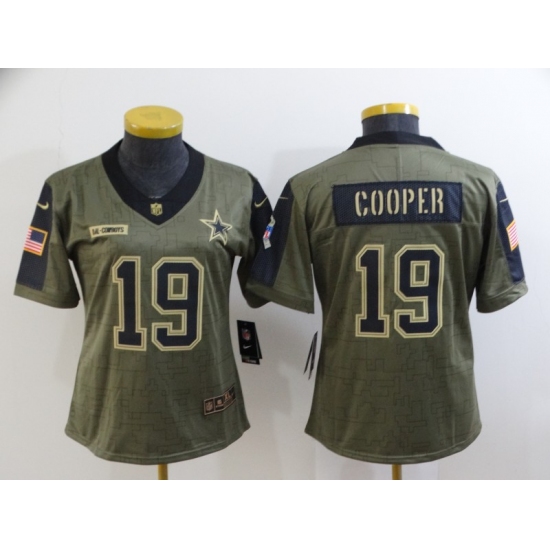 Women's Dallas Cowboys #19 Amari Cooper Nike Olive 2021 Salute To Service Limited Player Jersey - Ujersey