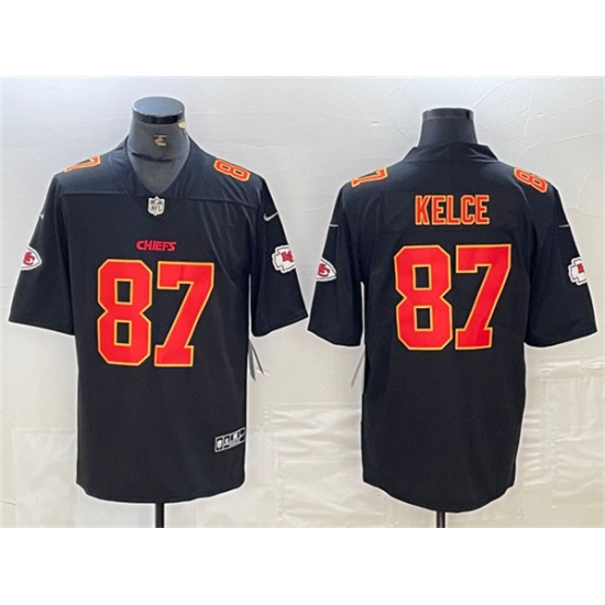 Men's Kansas City Chiefs #87 Travis Kelce Black Vapor Untouchable Limited Football Stitched Jersey - Ujersey