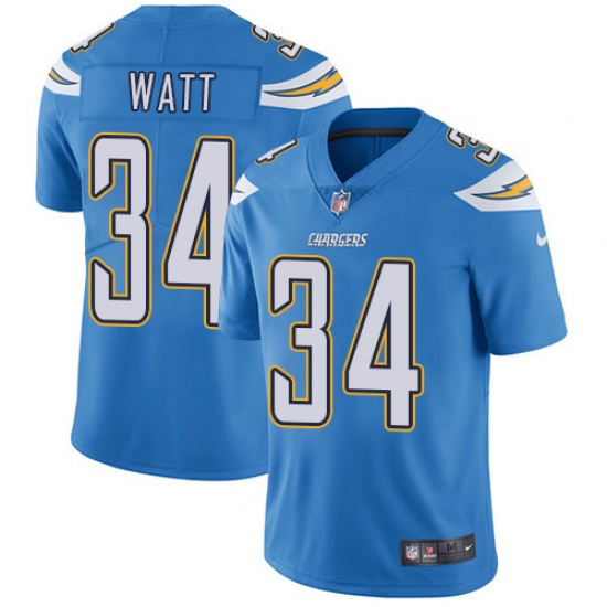 Men's Nike Los Angeles Chargers #34 Derek Watt Electric Blue Alternate Vapor Untouchable Limited Player NFL Jersey - Ujersey