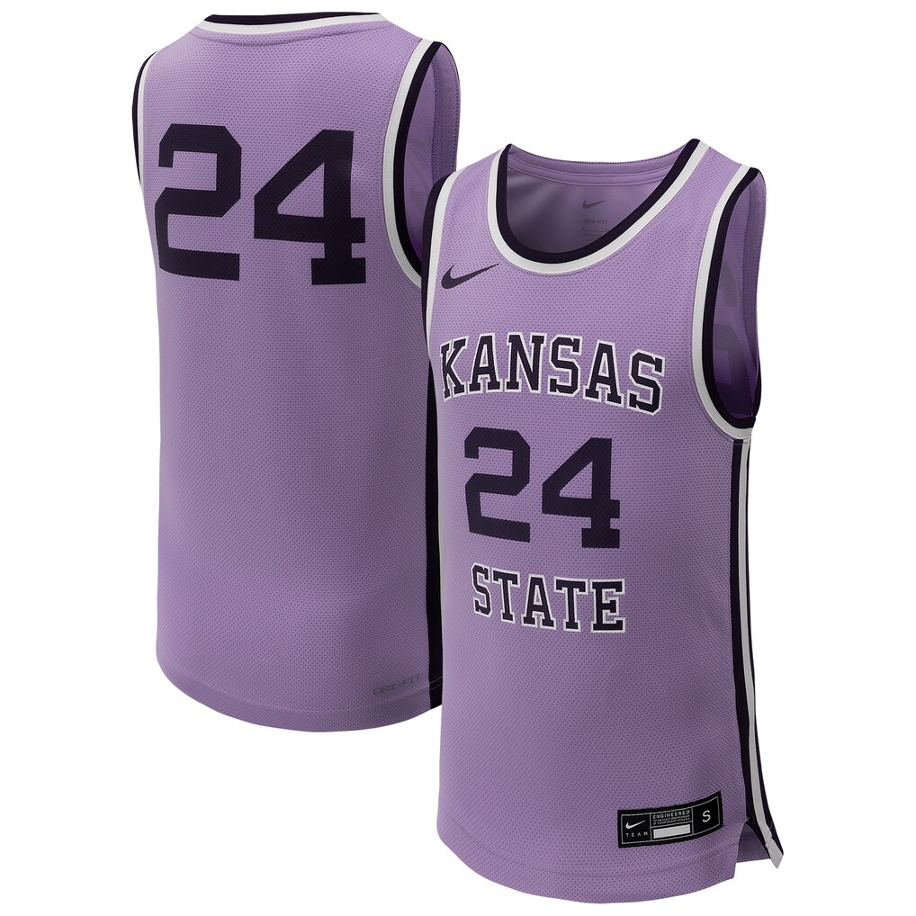 Youth Nike #24 Lavender Kansas State Wildcats Replica Basketball Jersey - Ujersey