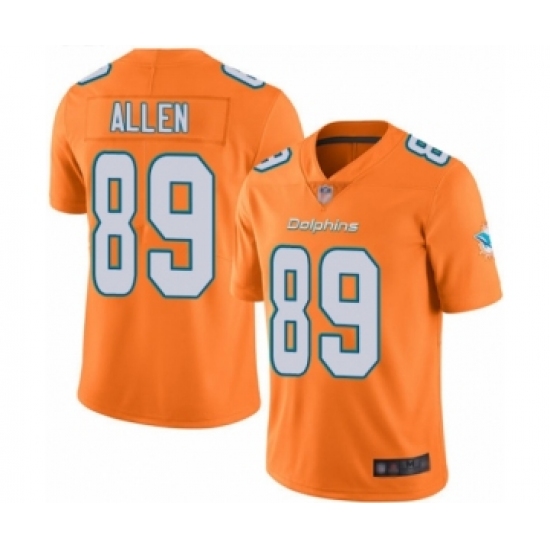 Youth Miami Dolphins #89 Dwayne Allen Limited Orange Rush Vapor Untouchable Football Jersey - Ujersey