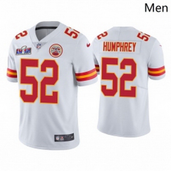 Men's Kansas City Chiefs #52 Creed Humphrey White Vapor Untouchable Limited Stitched Football 2024 Super Bowl LVIII Jersey - Ujersey