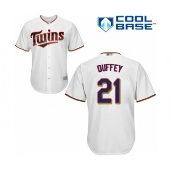 Youth Minnesota Twins #21 Tyler Duffey Authentic White Home Cool Base Baseball Player Jersey - Ujersey