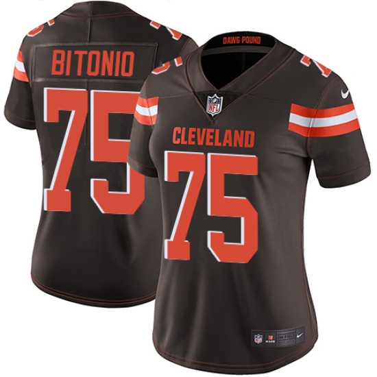 Women's Nike Cleveland Browns #75 Joel Bitonio Brown Team Color Vapor Untouchable Limited Player NFL Jersey - Ujersey