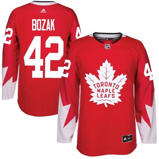 Youth Adidas Toronto Maple Leafs #42 Tyler Bozak Authentic Red Alternate NHL Jersey - Ujersey