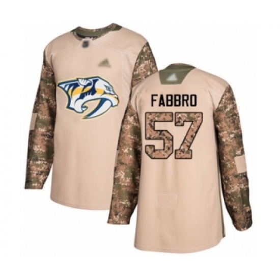 Youth Nashville Predators #57 Dante Fabbro Authentic Camo Veterans Day Practice Hockey Jersey - Ujersey