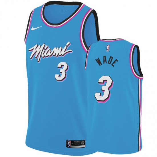 Men's Nilke Miami Heat #3 Dwyane Wade Blue NBA Jersey - Ujersey
