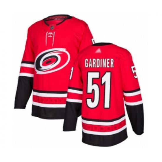 Men's Carolina Hurricanes #51 Jake Gardiner Authentic Red Home Hockey Jersey - Ujersey