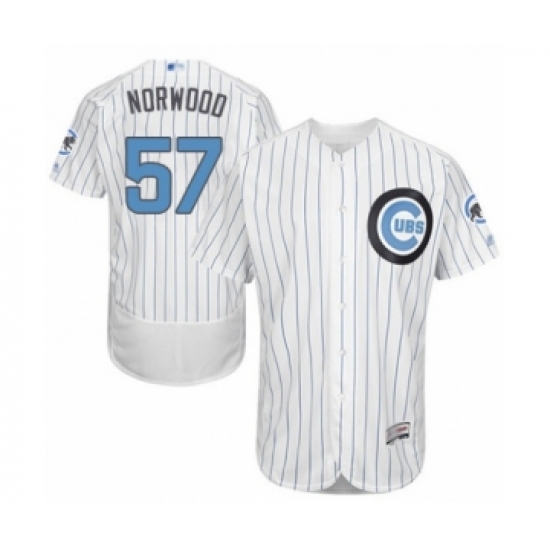 Men's Chicago Cubs #57 James Norwood Authentic White 2016 Father's Day Fashion Flex Base Baseball Player Jersey - Ujersey