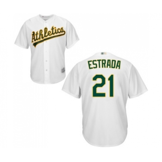 Men's Oakland Athletics #21 Marco Estrada Replica White Home Cool Base Baseball Jersey - Ujersey