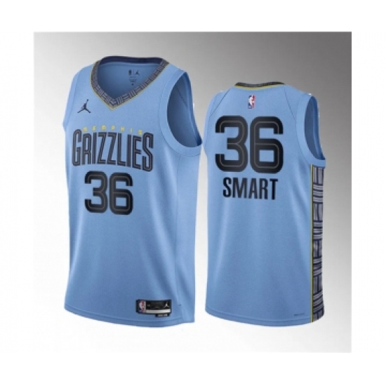 Men's Memphis Grizzlies #36 Marcus Smart Blue 2023 Draft Statement Edition Stitched Basketball Jersey - Ujersey