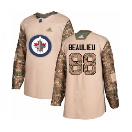 Youth Winnipeg Jets #88 Nathan Beaulieu Authentic Camo Veterans Day Practice Hockey Jersey - Ujersey
