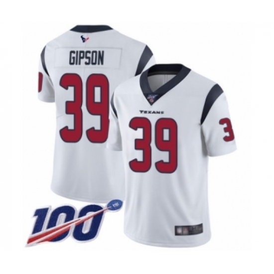 Men's Houston Texans #39 Tashaun Gipson White Vapor Untouchable Limited Player 100th Season Football Jersey - Ujersey
