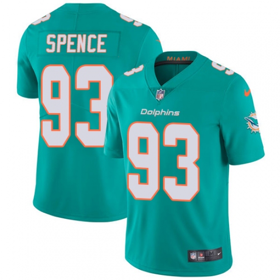 Men's Nike Miami Dolphins #93 Akeem Spence Aqua Green Team Color Vapor Untouchable Limited Player NFL Jersey - Ujersey