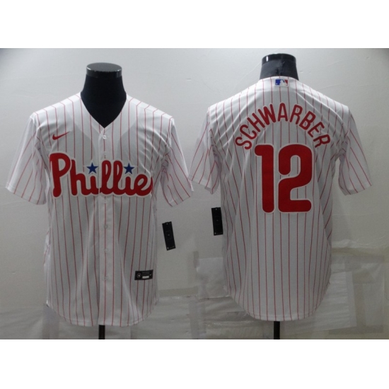 Men's Philadelphia Phillies #12 Kyle Schwarber Nike White Replica Player Jersey - Ujersey