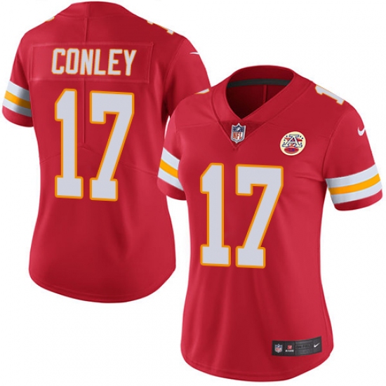 Women's Nike Kansas City Chiefs #17 Chris Conley Red Team Color Vapor Untouchable Limited Player NFL Jersey - Ujersey