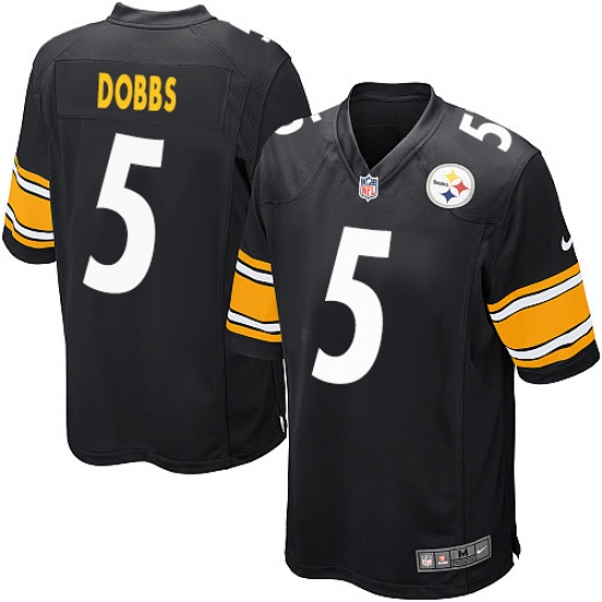 Men's Nike Pittsburgh Steelers #5 Joshua Dobbs Game Black Team Color NFL Jersey - Ujersey