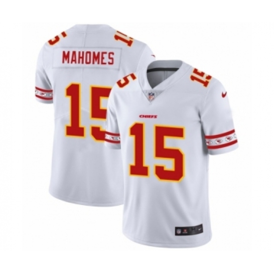 Men's Kansas City Chiefs #15 Patrick Mahomes White Team Logo Cool Edition Jersey - Ujersey