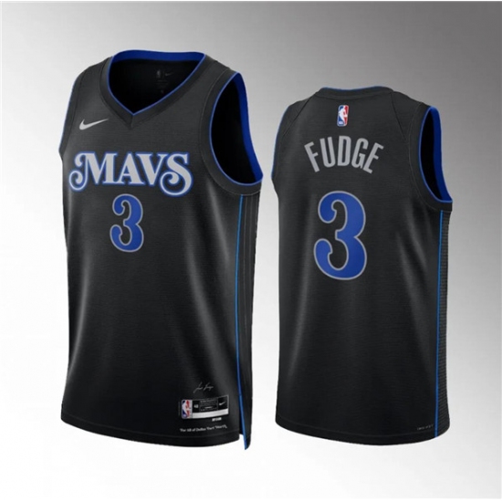 Men's Dallas Mavericks #3 Alex Fudge Black 2023-24 City Edition Stitched Basketball Jersey - Ujersey