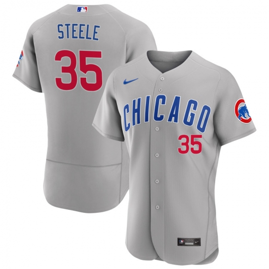 Men's Chicago Cubs #35 Justin Steele Nike Gray Road FlexBase Player Jersey - Ujersey