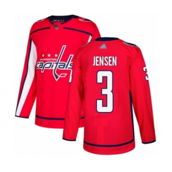 Men's Washington Capitals #3 Nick Jensen Authentic Red Home Hockey Jersey - Ujersey