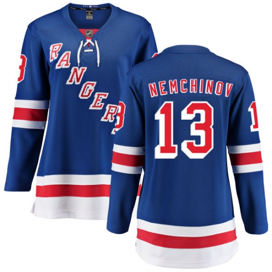Women's New York Rangers #13 Sergei Nemchinov Fanatics Branded Royal Blue Home Breakaway NHL Jersey - Ujersey