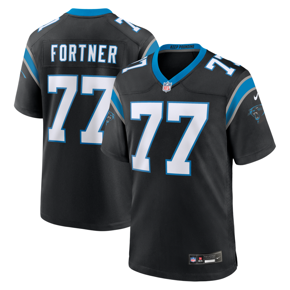 Men's Carolina Panthers Luke Fortner Nike Black Team Game Jersey - Ujersey NHL