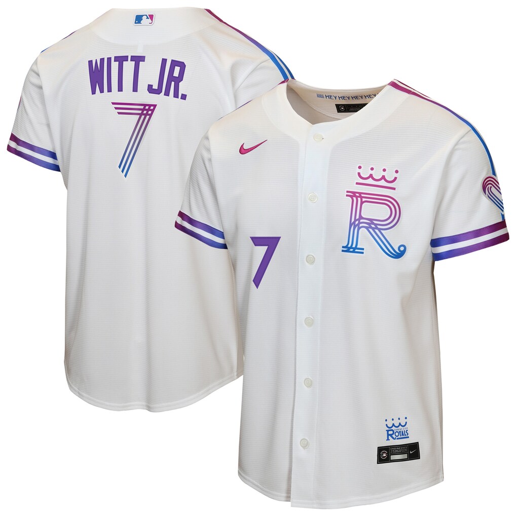 Youth Kansas City Royals Bobby Witt Jr. Nike White 2026 City Connect Stadium Jersey - Ujersey