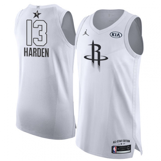 Men's Nike Jordan Houston Rockets #13 James Harden Authentic White 2018 All-Star Game NBA Jersey - Ujersey